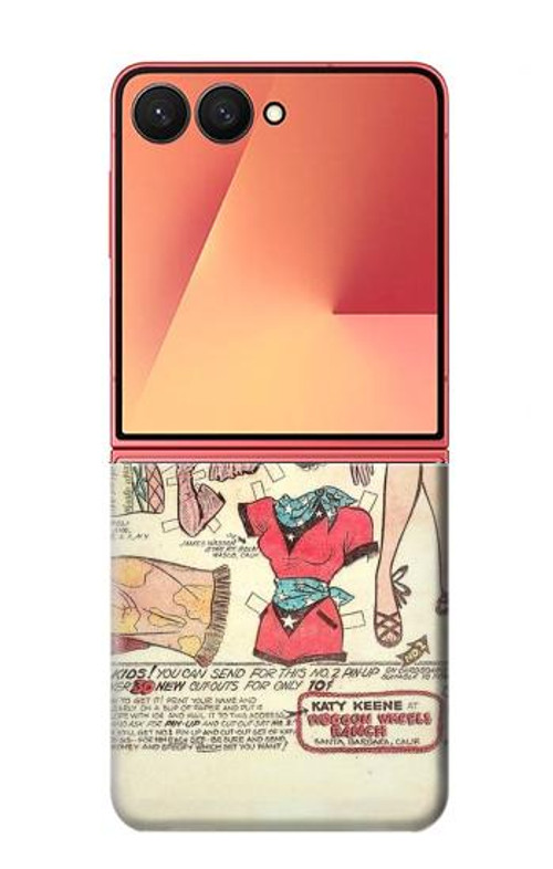 S3820 Vintage Cowgirl Fashion Paper Doll Case Cover Custodia per Samsung Galaxy Z Flip 7