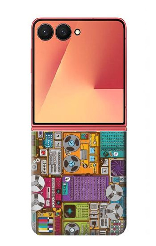 S3879 Retro Music Doodle Case Cover Custodia per Samsung Galaxy Z Flip 7