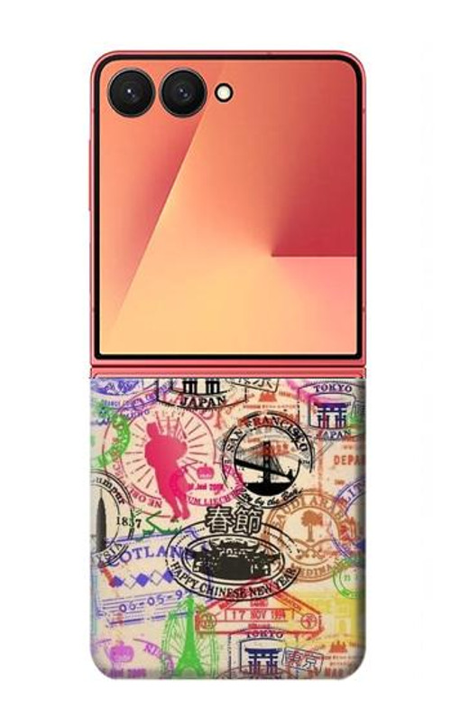S3904 Travel Stamps Case Cover Custodia per Samsung Galaxy Z Flip 7