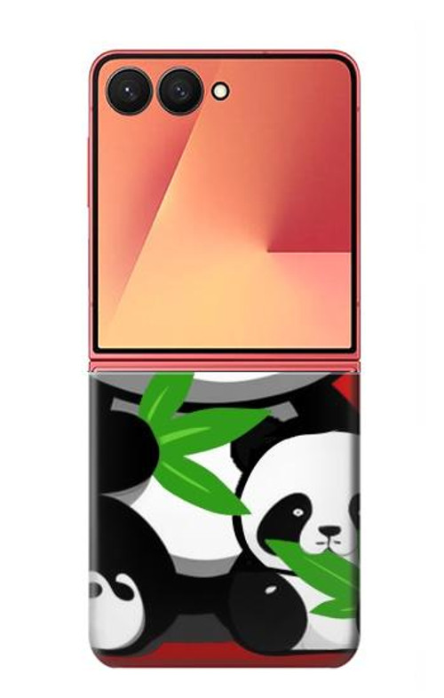 S3929 Cute Panda Eating Bamboo Case Cover Custodia per Samsung Galaxy Z Flip 7