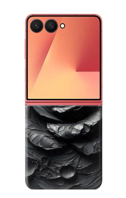 S3969 Black Rose Hard Brush Stroke Case Cover Custodia per Samsung Galaxy Z Flip 7