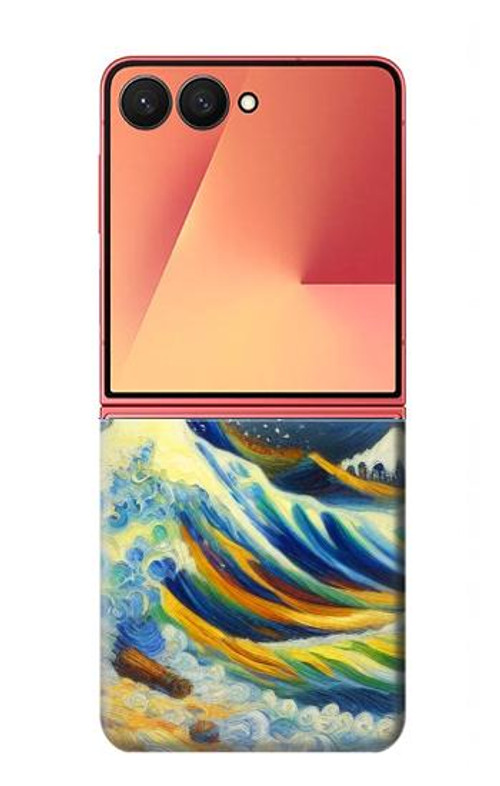 S4005 Oil Color Painting Great Waves Case Cover Custodia per Samsung Galaxy Z Flip 7