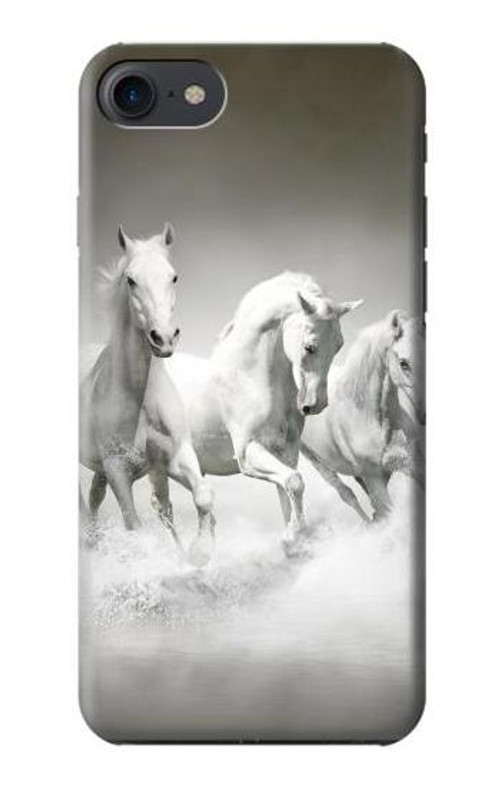 S0933 White Horses Case Cover Custodia per iPhone 7, iPhone 8