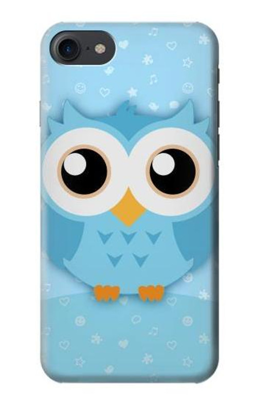 S3029 Cute Blue Owl Case Cover Custodia per iPhone 7, iPhone 8