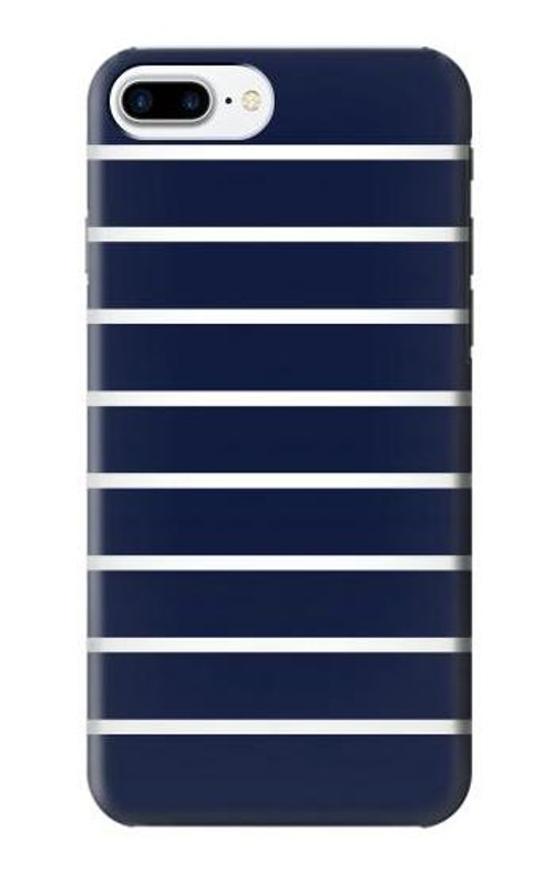 S2767 Navy White Striped Case Cover Custodia per iPhone 7 Plus, iPhone 8 Plus