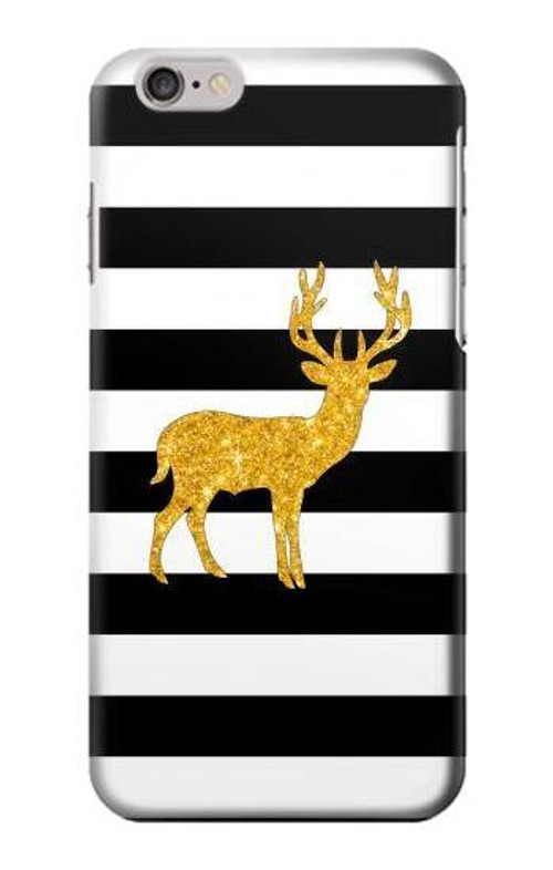 S2794 Black and White Striped Deer Gold Sparkles Case Cover Custodia per iPhone 6 6S