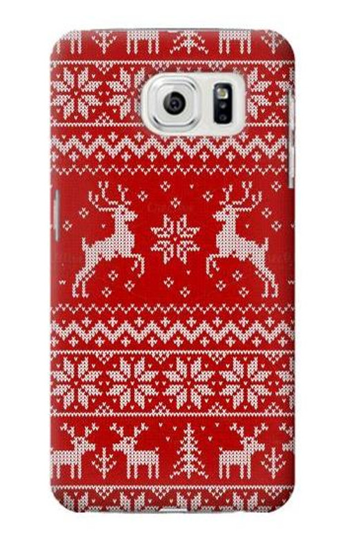 S2835 Christmas Reindeer Knitted Pattern Case Cover Custodia per Samsung Galaxy S7 Edge