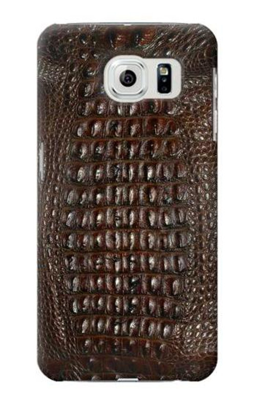 S2850 Brown Skin Alligator Graphic Printed Case Cover Custodia per Samsung Galaxy S6