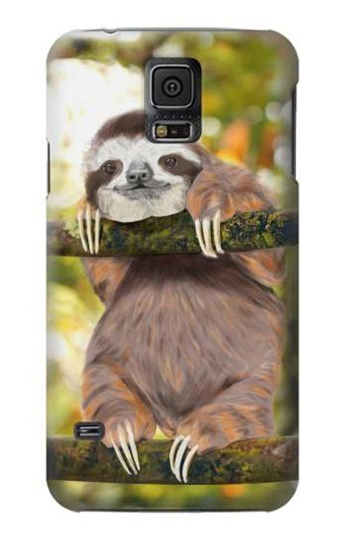 S3138 Cute Baby Sloth Paint Case Cover Custodia per Samsung Galaxy S5