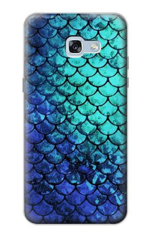 S3047 Green Mermaid Fish Scale Case Cover Custodia per Samsung Galaxy A5 (2017)