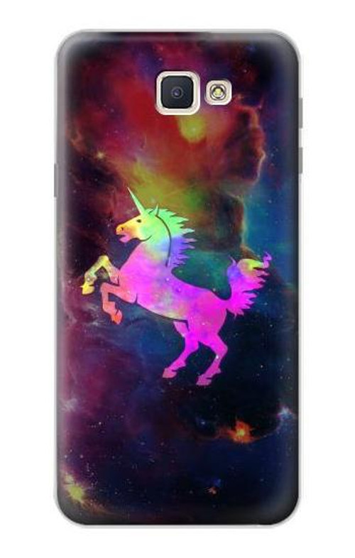 S2486 Rainbow Unicorn Nebula Space Case Cover Custodia per Samsung Galaxy J7 Prime (SM-G610F)