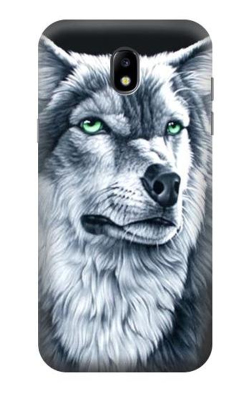 S0123 Grim White Wolf Case Cover Custodia per Samsung Galaxy J5 (2017) EU Version