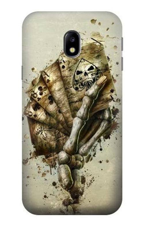 S0550 Skull Card Poker Case Cover Custodia per Samsung Galaxy J3 (2017) EU Version