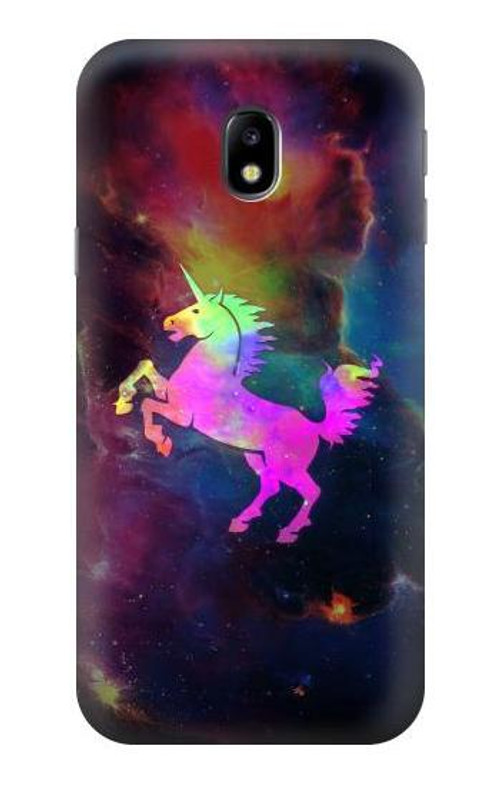 S2486 Rainbow Unicorn Nebula Space Case Cover Custodia per Samsung Galaxy J3 (2017) EU Version