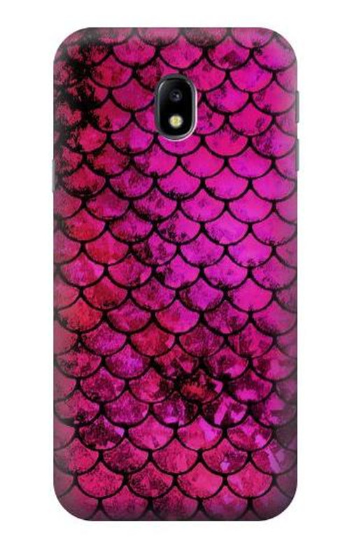 S3051 Pink Mermaid Fish Scale Case Cover Custodia per Samsung Galaxy J3 (2017) EU Version