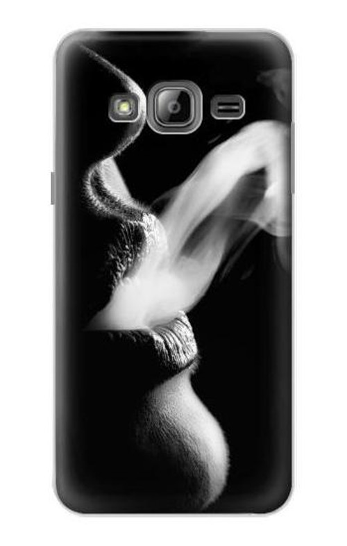 S0917 Sexy Lip Girl Smoking Case Cover Custodia per Samsung Galaxy J3 (2016)