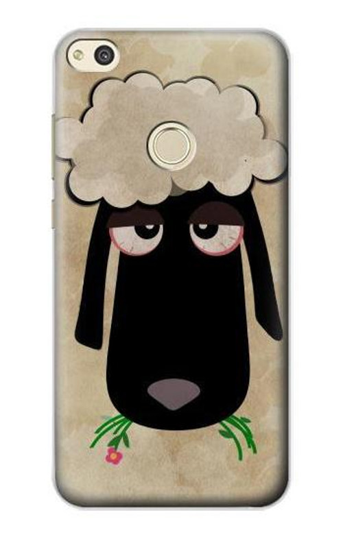 S2826 Cute Cartoon Unsleep Black Sheep Case Cover Custodia per Huawei P8 Lite (2017)