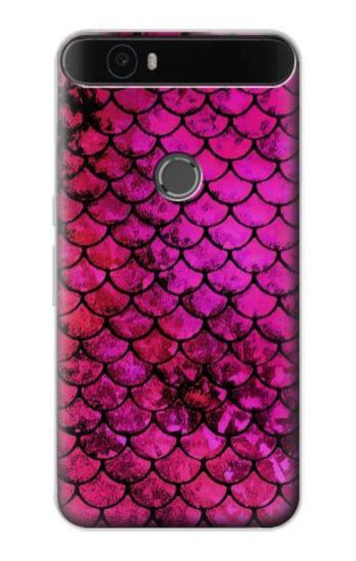 S3051 Pink Mermaid Fish Scale Case Cover Custodia per Huawei Nexus 6P