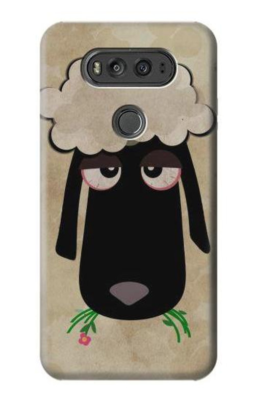 S2826 Cute Cartoon Unsleep Black Sheep Case Cover Custodia per LG V20