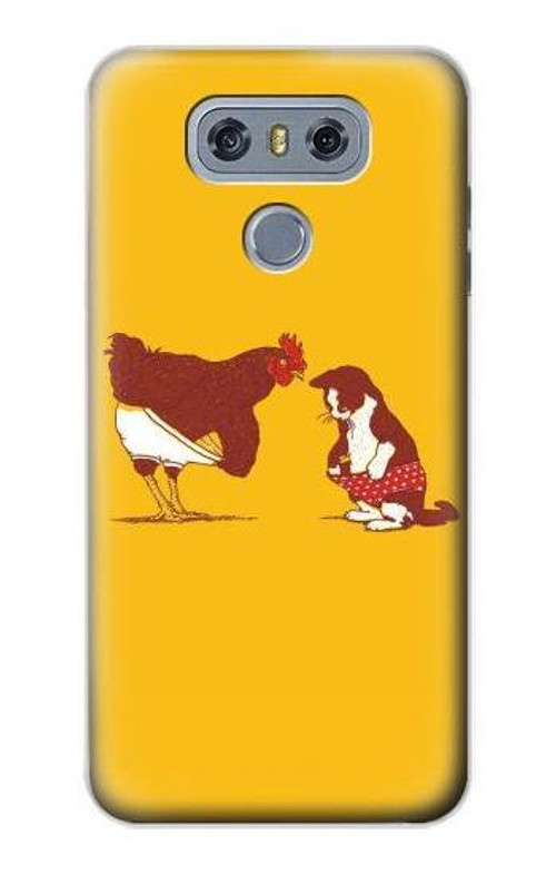 S1093 Rooster and Cat Joke Case Cover Custodia per LG G6