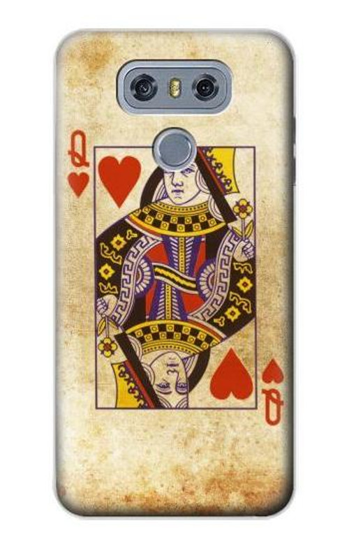 S2833 Poker Card Queen Hearts Case Cover Custodia per LG G6