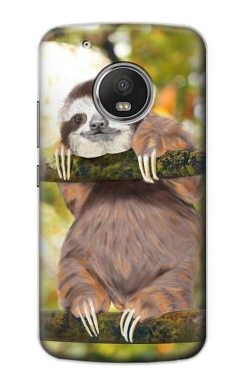 S3138 Cute Baby Sloth Paint Case Cover Custodia per Motorola Moto G5 Plus