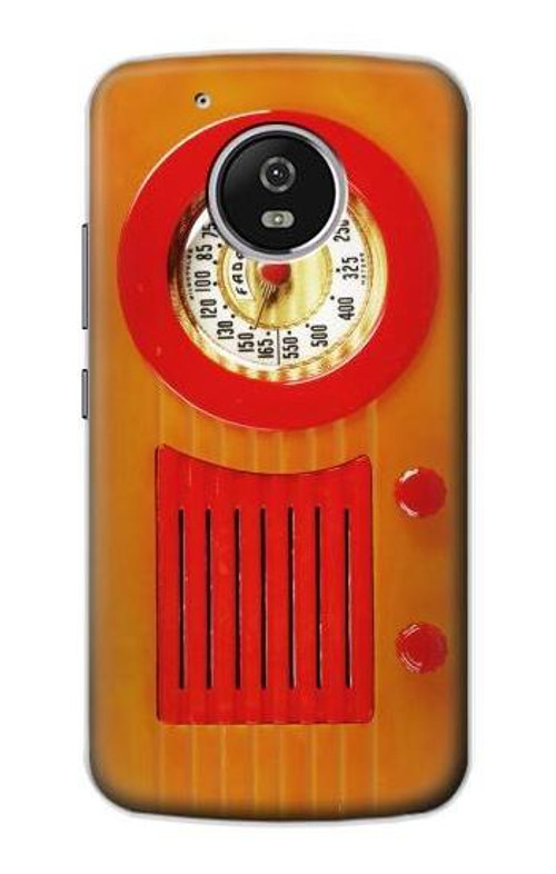 S2780 Vintage Orange Bakelite Radio Case Cover Custodia per Motorola Moto G5