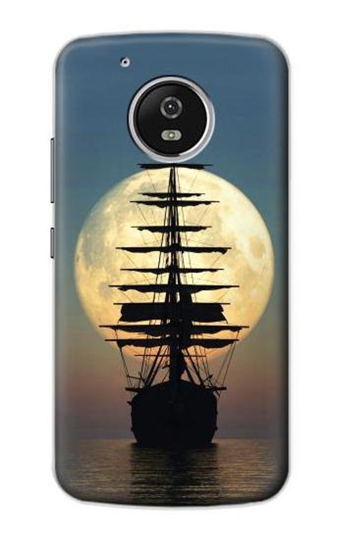 S2897 Pirate Ship Moon Night Case Cover Custodia per Motorola Moto G5