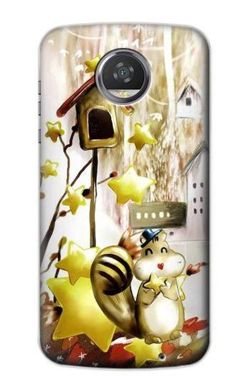 S0109 Cute Squirrel Cartoon Case Cover Custodia per Motorola Moto Z2 Play, Z2 Force