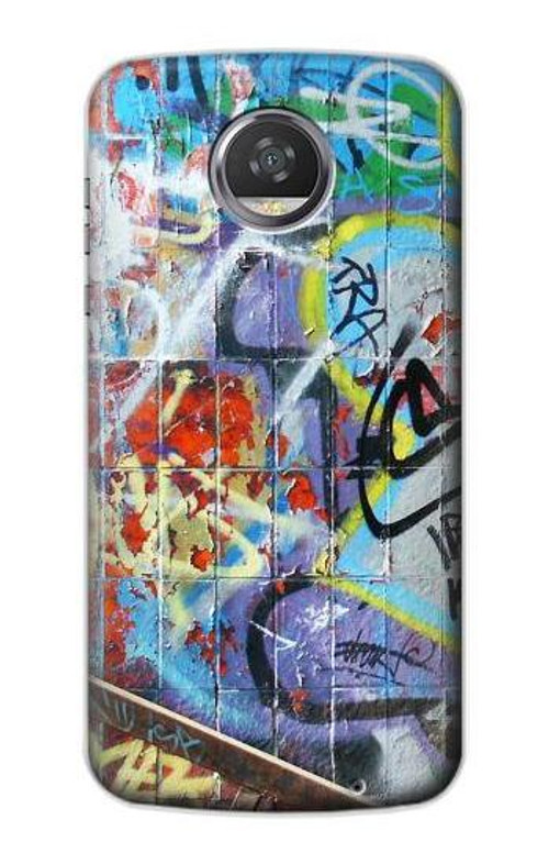 S0588 Wall Graffiti Case Cover Custodia per Motorola Moto Z2 Play, Z2 Force