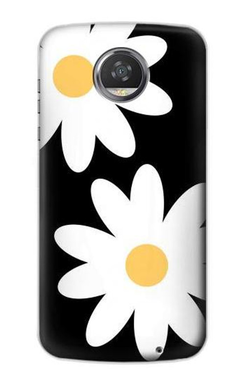 S2315 Daisy White Flowers Case Cover Custodia per Motorola Moto Z2 Play, Z2 Force