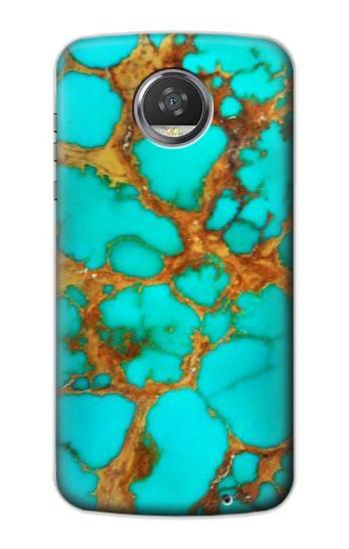 S2688 Aqua Copper Turquoise Gemstone Graphic Case Cover Custodia per Motorola Moto Z2 Play, Z2 Force