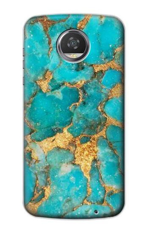 S2906 Aqua Turquoise Stone Case Cover Custodia per Motorola Moto Z2 Play, Z2 Force