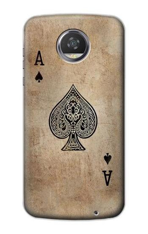 S2928 Vintage Spades Ace Card Case Cover Custodia per Motorola Moto Z2 Play, Z2 Force