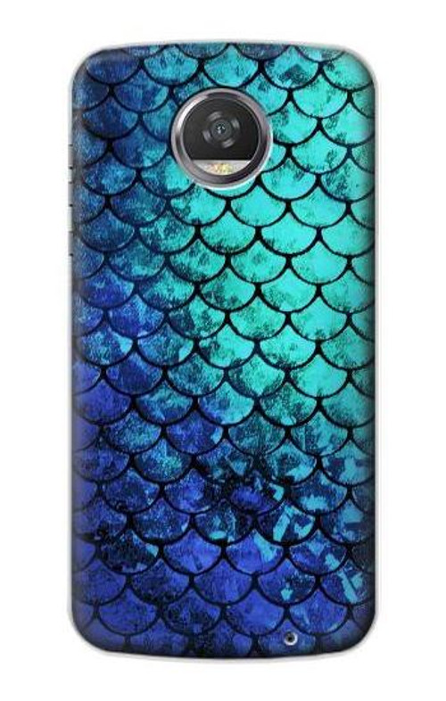 S3047 Green Mermaid Fish Scale Case Cover Custodia per Motorola Moto Z2 Play, Z2 Force