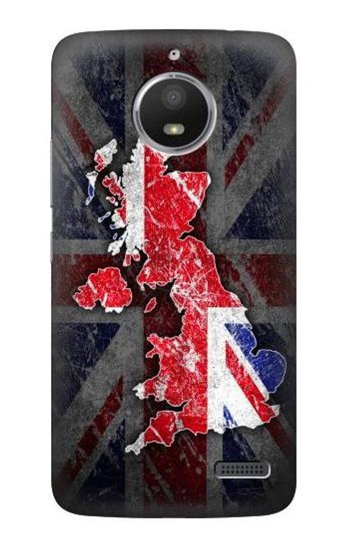 S2936 UK British Flag Map Case Cover Custodia per Motorola Moto E4