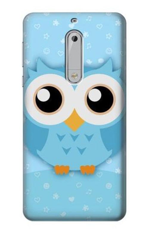 S3029 Cute Blue Owl Case Cover Custodia per Nokia 5