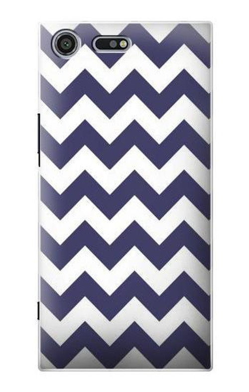 S2345 Navy Blue Shavron Zig Zag Pattern Case Cover Custodia per Sony Xperia XZ Premium