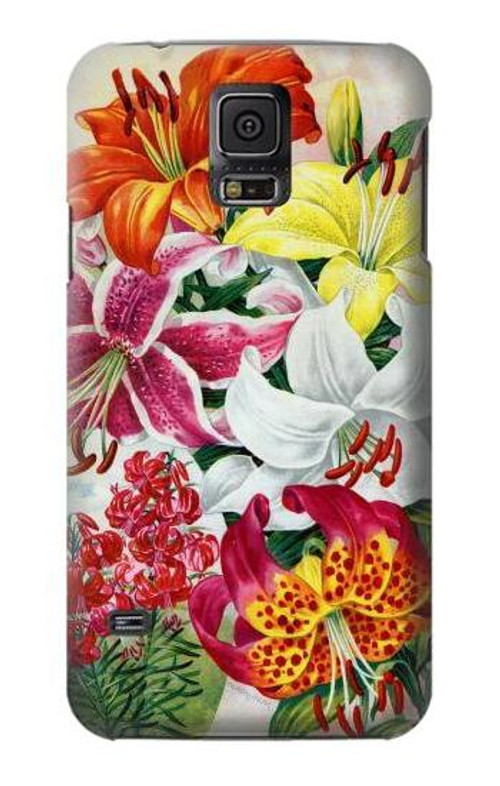 S3205 Retro Art Flowers Case Cover Custodia per Samsung Galaxy S5