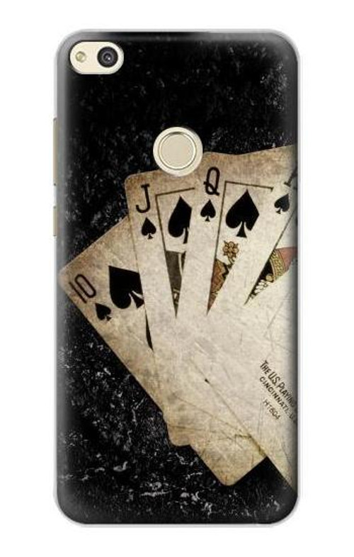 S3231 Vintage Royal Straight Flush Cards Case Cover Custodia per Huawei P8 Lite (2017)