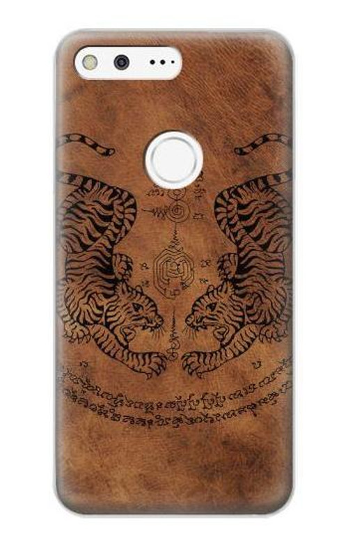 S3209 Sak Yant Twin Tiger Case Cover Custodia per Google Pixel XL