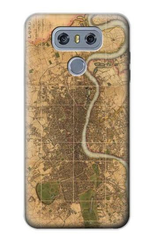 S3230 Vintage Map of London Case Cover Custodia per LG G6