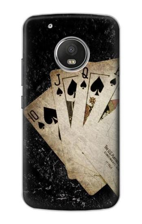 S3231 Vintage Royal Straight Flush Cards Case Cover Custodia per Motorola Moto G5 Plus