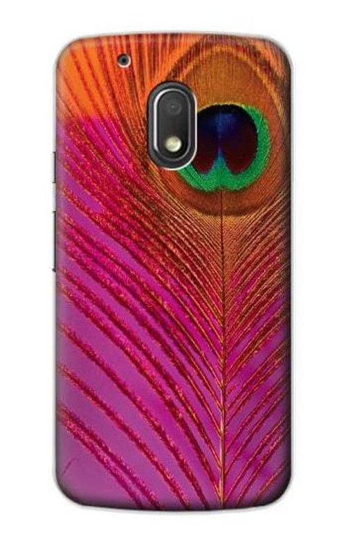 S3201 Pink Peacock Feather Case Cover Custodia per Motorola Moto G4 Play