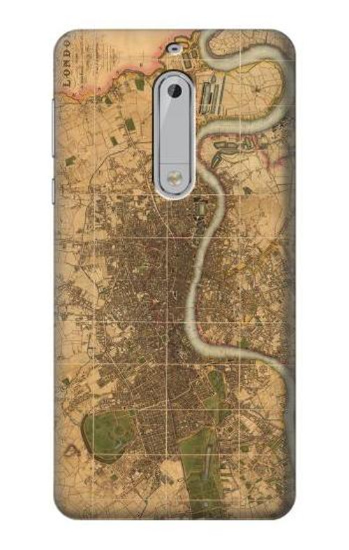 S3230 Vintage Map of London Case Cover Custodia per Nokia 5