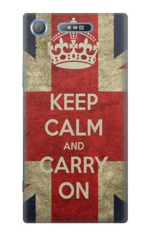 S0674 Keep Calm and Carry On Case Cover Custodia per Sony Xperia XZ1