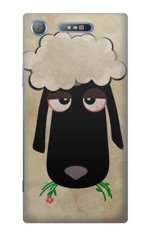 S2826 Cute Cartoon Unsleep Black Sheep Case Cover Custodia per Sony Xperia XZ1