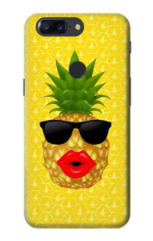 S2443 Funny Pineapple Sunglasses Kiss Case Cover Custodia per OnePlus 5T