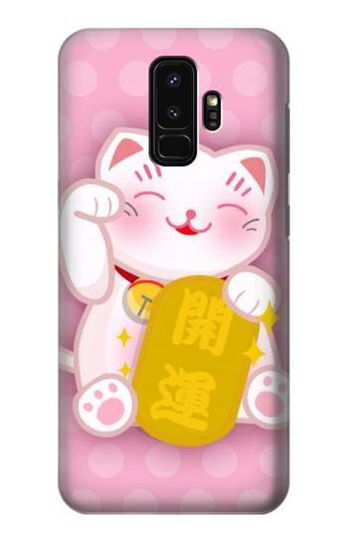 S3025 Pink Maneki Neko Lucky Cat Case Cover Custodia per Samsung Galaxy S9 Plus