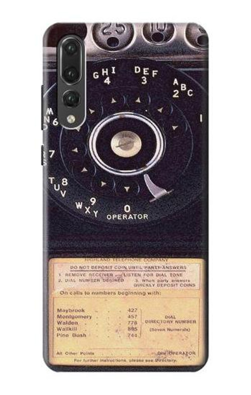 S0086 Payphone Vintage Case Cover Custodia per Huawei P20 Pro